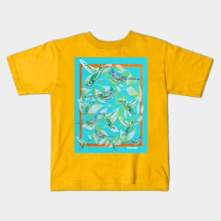 wild boho style birds ecopop Kids T-Shirt